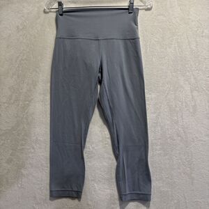 Lululemon Align Crop 21" Nulu Fabric Leggings Chambray Blue Women's Size 6 Yoga